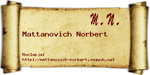 Mattanovich Norbert névjegykártya